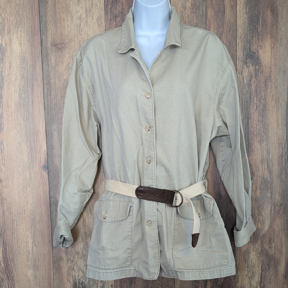 Gotcha Covered Tan Utility Jacket with Belt L                   F183